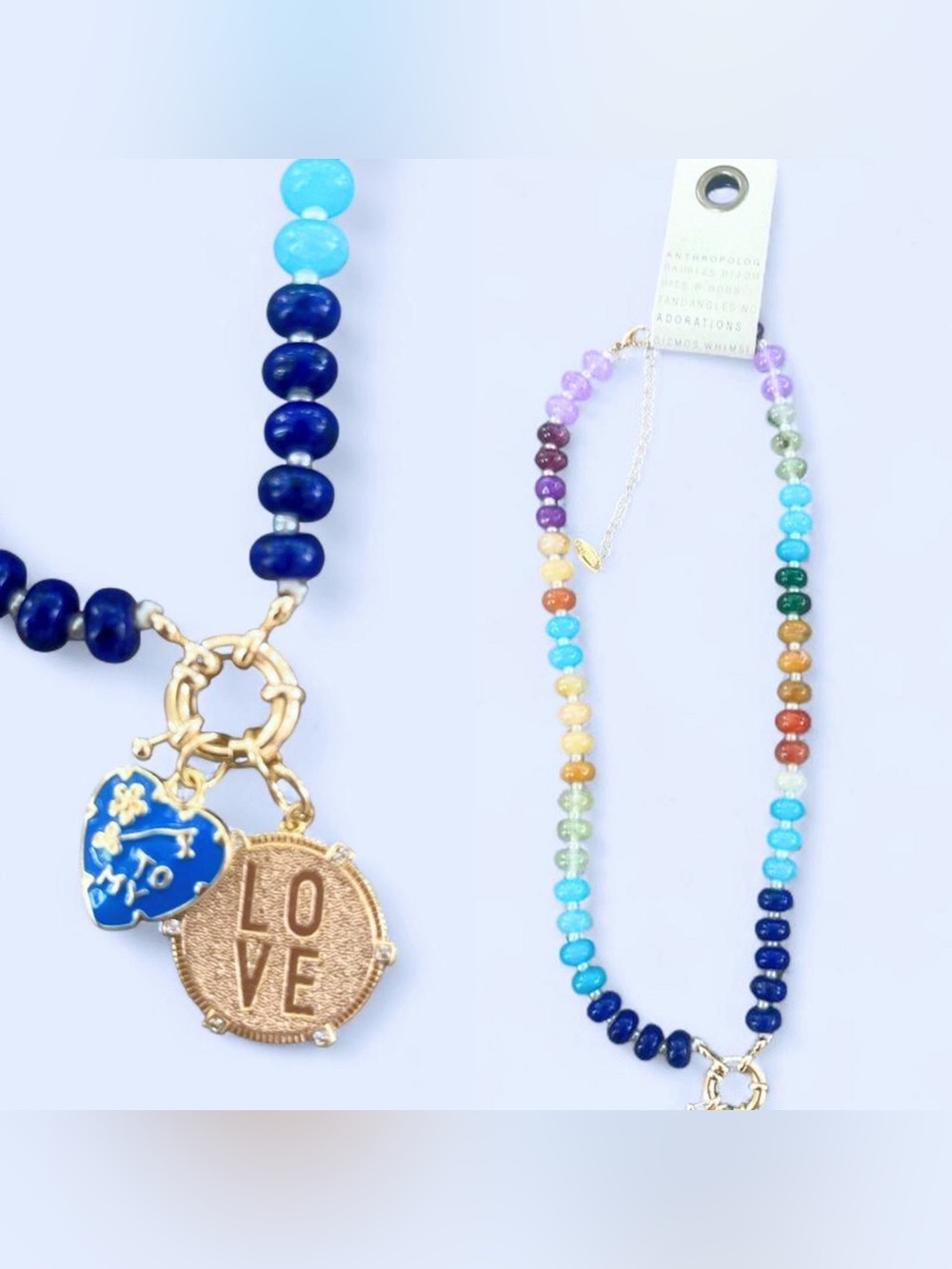 NWT- Anthropologie Beaded Cluster Charm Necklace
